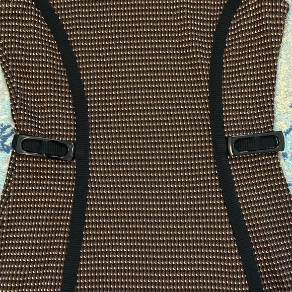 Brown Knit Top A-Line Mock Neck - Picture 2 of 4